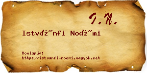 Istvánfi Noémi névjegykártya
